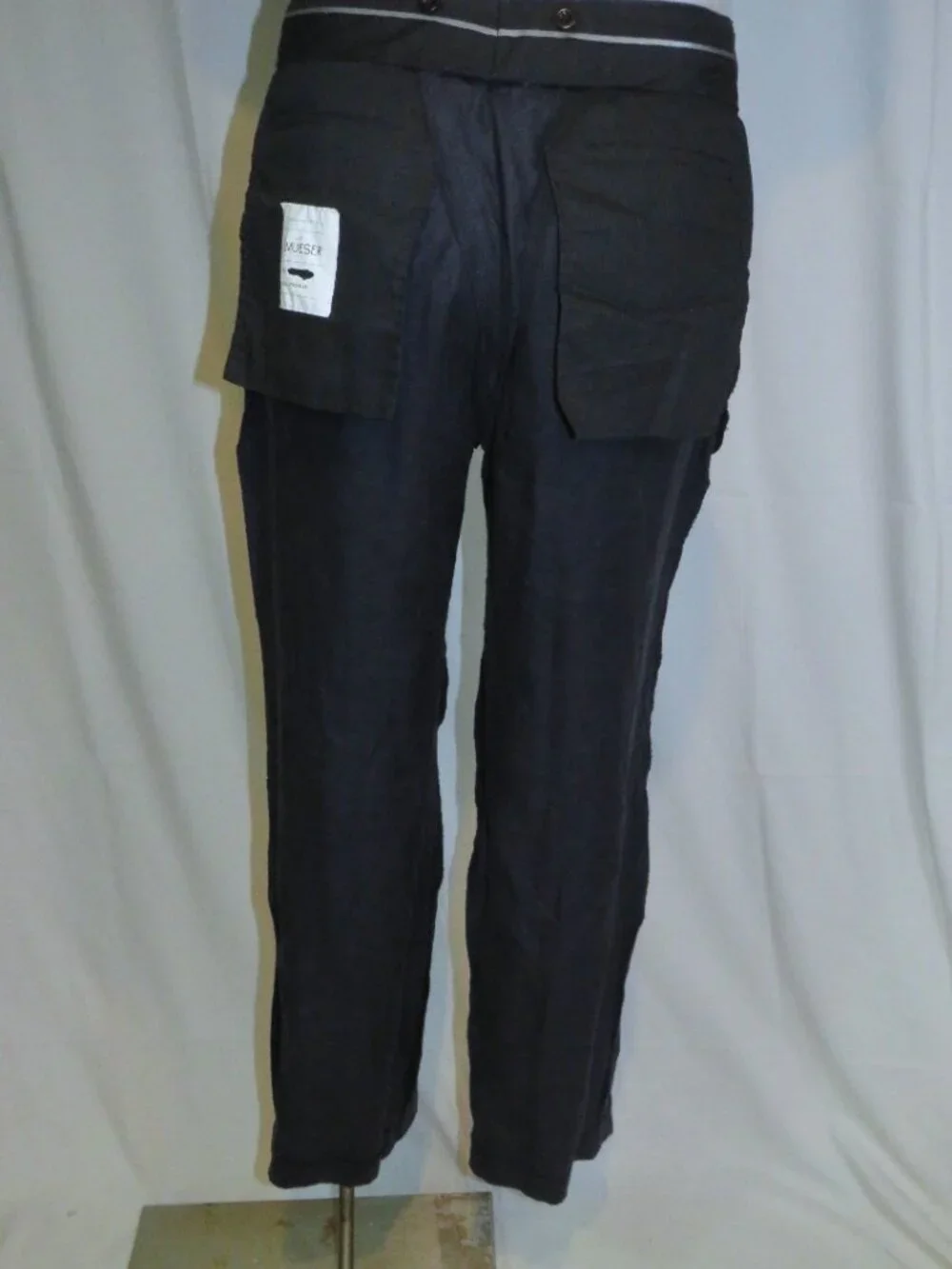 J. Mueser Silk Linen Blend Dark Graphite Dress Pants 30.5